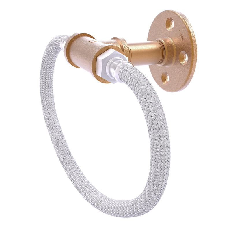Towel Ring with Stainless Steel Braided Ring, Brushed Bronze Finish